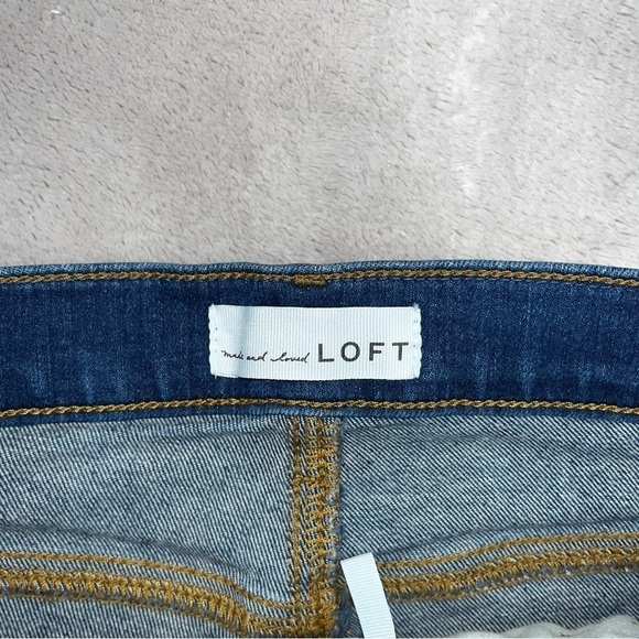 LOFT Cropped Button Fly Skinny Jeans Women's 27/4 High Waist Distressed Stretch - Picture 6 of 13